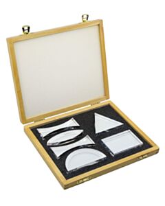 Eisco Labs Acrylic Prisms & Lenses, 6 Pcs - Wooden Storage Box