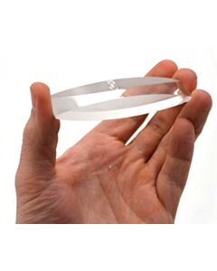 Eisco Labs Double Convex Acrylic Lens; 89mm Length, 20cm Focal Length - Clear Side & Frosted Side