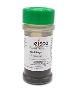 Eisco Labs Fine Iron Filings, 100g In Sprinkle Bottle - 40-60 Mesh Iron Shavings For Magnets