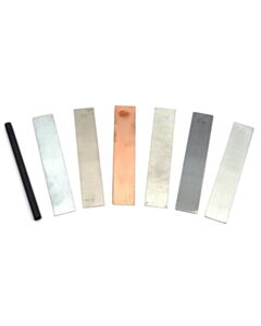 Eisco Labs Metal Electrodes 7 Piece Set, Aluminium, Copper, Zinc, Nickel, Tin, Iron & Carbon