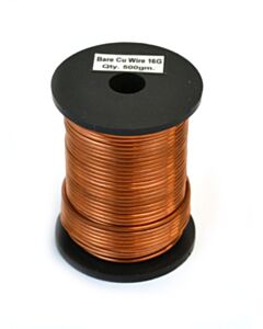Eisco Labs Copper Wire, Bare, 85ft Reel, 16 Swg (14 Awg) - 0.064" (1.6 mm) Dia.