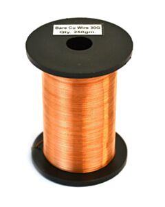 Eisco Labs Copper Wire, Bare, 1150ft Reel, 30 Swg (32/33 Awg) - 0.0124" (0.32 mm) Dia.
