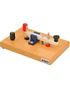Eisco Labs Morse Code Key Mounted On Wooden Base With 4mm Wire Terminals Ml