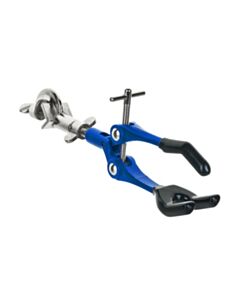 Eisco Labs Blue Clamp Retort - 3 Prong With Bosshead - Rubber Coated