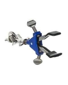 Eisco Labs 2 Finger Spring Loaded Clamp, Swivel Bosshead - 2.75" Max Opening