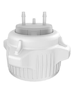 Foxx Life Sciences VersaCap 53 mm (53B) Bottle and Flask Caps, Open Cap with Tangle Free Hose Barb Adapter, Two 1/8 Inch Barbs for 1/8 Inch ID Tubing,