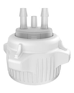 Foxx Life Sciences VersaCap 53 mm (53B) Bottle and Flask Caps, Open Cap with Tangle Free Hose Barb Adapter, Two 1/4 Inch Barbs for 1/4 Inch ID Tubing,