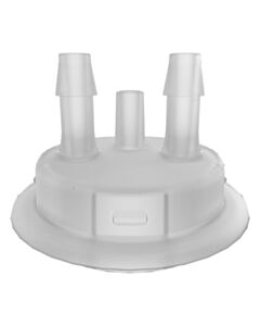 Foxx Life Sciences VersaCap 53 mm (53B) Bottle and Flask Cap Adapter, Tangle Free Hose Barb Adapter, Two 1/2 Inch Barbs for 1/2 Inch ID Tubing