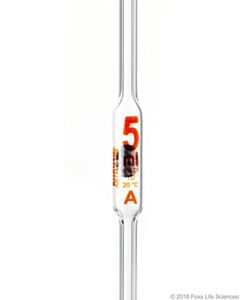 Foxx Life Sciences Borosil Volumetric Pipette Bulb Pipette Class A Accuracy ASTM Batch