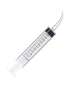 Globe Scientific Transfer Syringe, 12cc (12mL), Printed Graduations, Curved Tip