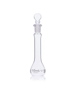 Globe Scientific 10mL Volumetric Flask, Globe Glass, Class B, 6/Box, 12/Case