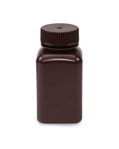 Diamond RealSeal Square Amber HDPE Bottles