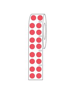 Globe Scientific Label Roll, Cryo, Direct Thermal, 13mm Dots, for 2.0mL Tubes, Red