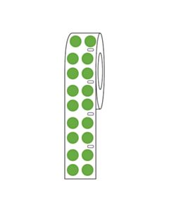 Globe Scientific Label Roll, Cryo, Direct Thermal, 9.5mm Dots, for 1.5mL Tubes, Green