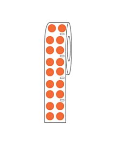 Globe Scientific Label Roll, Cryo, Direct Thermal, 9.5mm Dots, for 1.5mL Tubes, Orange