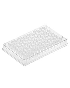 Globe Scientific Diamond Shell 0.1mL 96 well PCR Plate, FS, Clear PC frame and white PP wells
