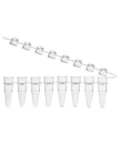 Globe Scientific 0.2mL 8-Strip Tubes, w/ Hinged