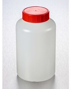 Corning® Gosselin™ Round HDPE Bottle, 1 L, 58 mm Red Cap with Wad, Assembled, Sterile, 68/CS