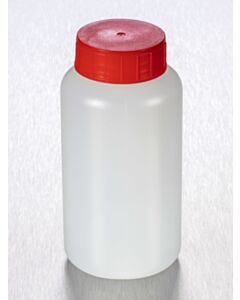 Corning® Gosselin™ Round HDPE Bottle, 250 mL, 37 mm Red Cap with Wad, Assembled, Sterile, 145/CS
