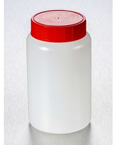 Corning® Gosselin™ Round HDPE Bottle, 500 mL, 58 mm Red Cap with Wad, Assembled, Sterile, 140/CS