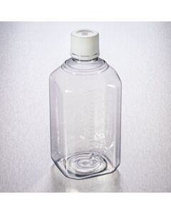 Corning® Gosselin™ Octagonal PET Bottle, 1 L, Graduated, 31 mm Tamper-evident Cap, Non-assembled, 48/CS