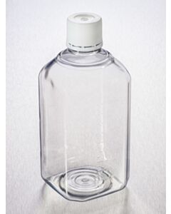Corning® Gosselin™ Octagonal PET Bottle, 1 L, Graduated, 31 mm Tamper-evident Cap, Sterile, Assembled, 48/CS