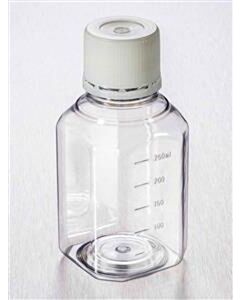 Corning® Gosselin™ Octagonal PET Bottle, 250 mL, Graduated, 31 mm Tamper-evident Cap, Non-assembled, 144/CS