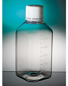 Corning® Gosselin™ Octagonal PET Bottle, 500 mL, Graduated, 31 mm Tamper-evident Cap, Non-assembled, 120/CS