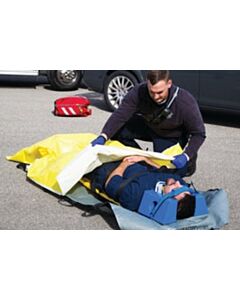 Graham Medical Emergency Blanket, Tissue/Poly, Yellow/White, 56" x 90", 24/CS