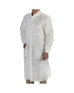 Graham Medical Labmates Coat, 3-Pocket, 3X-Large, Nonwoven, White, 50/CS