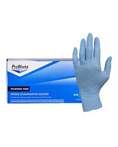 High Tech Conversions ProWorks® Blue Nitrile Powder-Free Exam Gloves, 5 mil, Size S