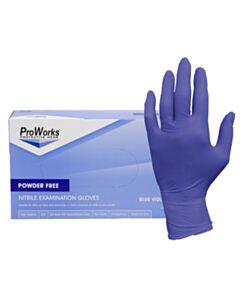 High Tech Conversions ProWorks® Blue-Violet Nitrile Exam Gloves, Powder-Free, 3 mil, Size S