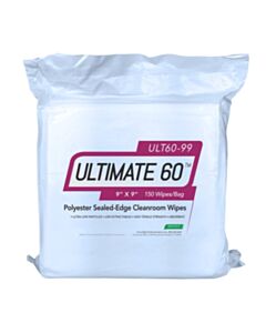 High Tech Conversions ULTIMATE 60™ Polyester Knit Cleanroom Wipes, Sealed-Edges, Standard Weight (115 gsm), Size 9"x9"