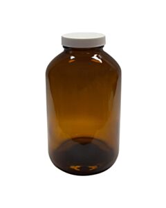JG Finneran Precleaned - 950cc Amber Packer, 53-400mm Open Top White PP Cap, PTFE/Silicone Septa