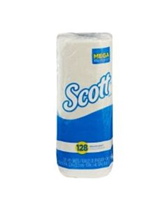 Kimberly-Clark Scott® Kitchen Roll Towels, Perforated, White, 11" X 8.78", 128 Sheet/Rl, 20 Rl/Cs