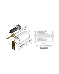Agilent Technologies Starter Kit, 4.0 mm, 83 µL, high capacity. Includes packing toolkit, 5 rotor assemblies and 6 sets of spare spacers and caps. Hig