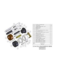 Agilent Technologies Starter Kit, 3.2 mm, 22 µL, liquids. Includes packing toolkit, 5 rotor assembli