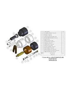 Agilent Technologies Starter Kit, 7.5 mm, 450 µL, liquids. Includes packing toolkit, 5 rotor assembl