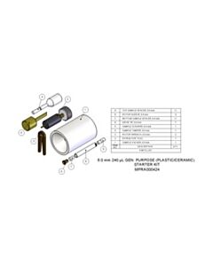Agilent Technologies Starter Kit, 6.0 mm, 240 µL. Includes packing toolkit, 5 rotor assemblies and 6 sets of spare spacers and caps.