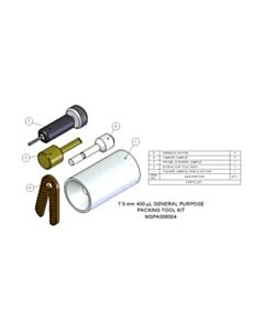 Agilent Technologies Packing Tool Kit, 7.5 mm, 450 µL. Complete packing tool kit including funnel, clamping wrench kit and tamper holder assembly.