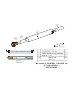 Agilent Technologies Rotor Assembly, 4.0 mm, 46 µL. Includes rotor sleeve, drive tip, bottom spacer and cap