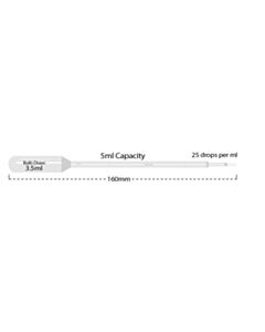 MTC Bio Transfer Pipette, 5 mL, Large Bulb, Graduated To 1 mL, Sterile, Individually Wrapped, 500/Cs