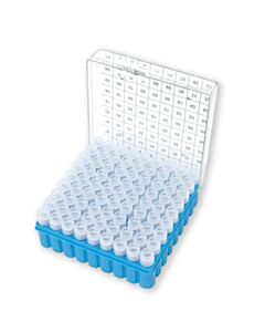 MTC Bio Cryo storage box, 81 place (9 x 9), polycarbonate, with hinged lid, 5/PK