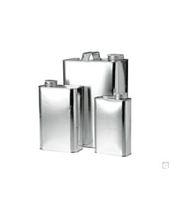 Qorpak 1 Gallon (128oz) (403 x 610 x 907) Metal Oblong F-Style Can With 1-1/4" Opening, With Handle