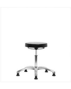 Neta ECOM Clean Room Polyurethane Desk Height Stool - Chrome Base, Glides