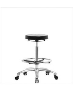 Neta ECOM Clean Room Polyurethane High Bench Height Stool - Chrome Base