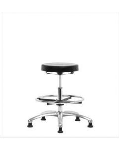Neta ECOM Clean Room Polyurethane Medium Bench Height Stool - Chrome Base