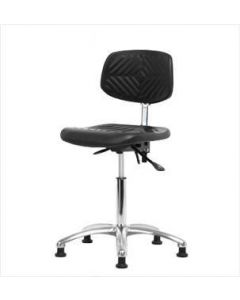 Neta ECOM Esd Polyurethane Medium Bench Height Chair - Chrome Base Glides