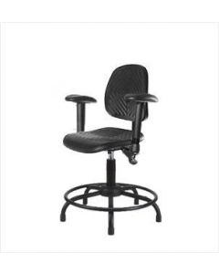 Neta ECOM Polyurethane Desk Height Chair - Medium Back Round Tube Base
