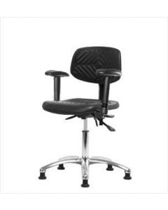 Neta ECOM Polyurethane Desk Height Chair - Chrome Base Arms Glides